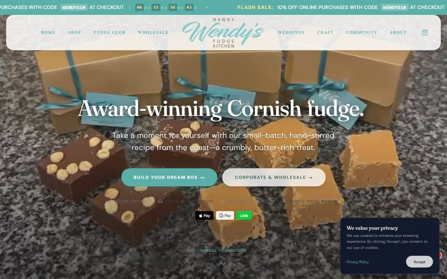 Nanny Wendy's Fudge Kitchen website