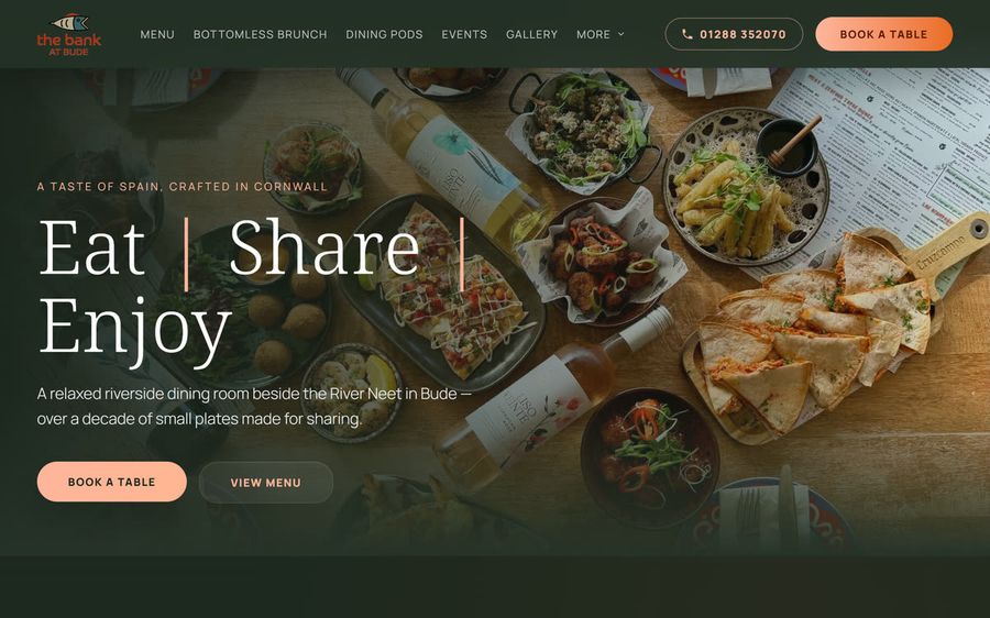 The The Bank at Bude website we built